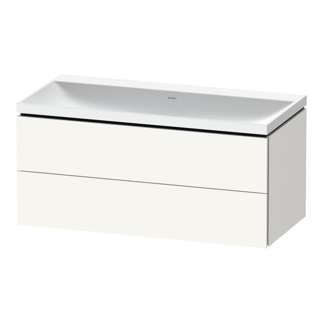 Duravit L-Cube – Έπιπλο Νιπτήρα – 1000 mm, με νιπτήρα, 2 συρτάρια, νιπτήρας κέντρο, 1000 x 480 x 480 mm, έκδοση N – White Super Matt, Decor (LC6952N84840000)