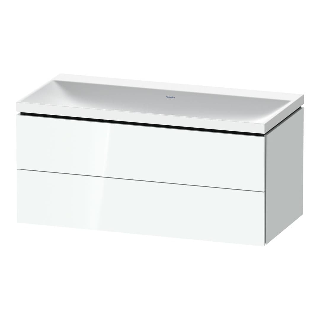 Duravit L-Cube – Έπιπλο Νιπτήρα – 1000 mm, με νιπτήρα, 2 συρτάρια, νιπτήρας κέντρο, 1000 x 480 x 480 mm, έκδοση N – White High Gloss, Lacquer (LC6952N85850000)