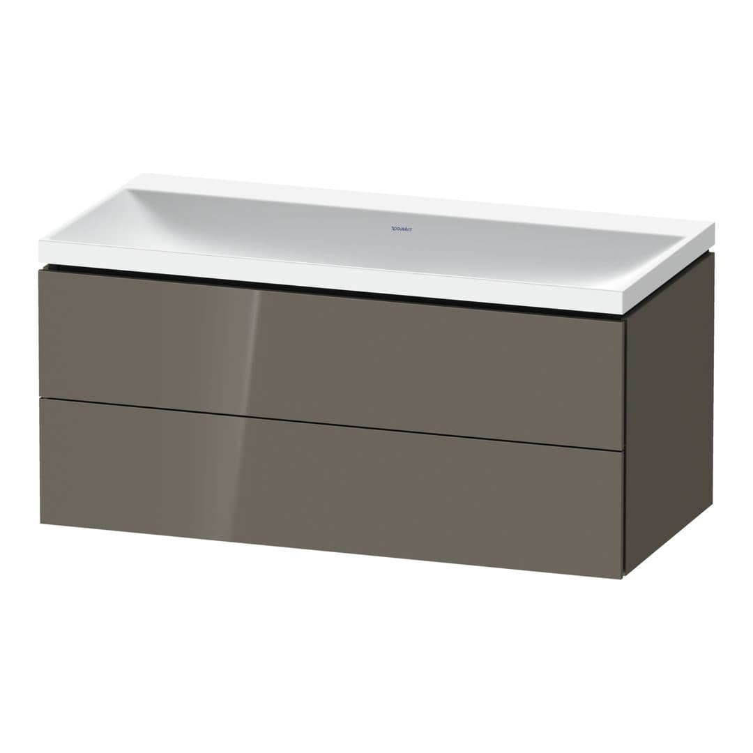 Duravit L-Cube – Έπιπλο Νιπτήρα – 1000 mm, με νιπτήρα, 2 συρτάρια, νιπτήρας κέντρο, 1000 x 480 x 480 mm, έκδοση N – Flannel Grey High Gloss, Lacquer (LC6952N89890000)