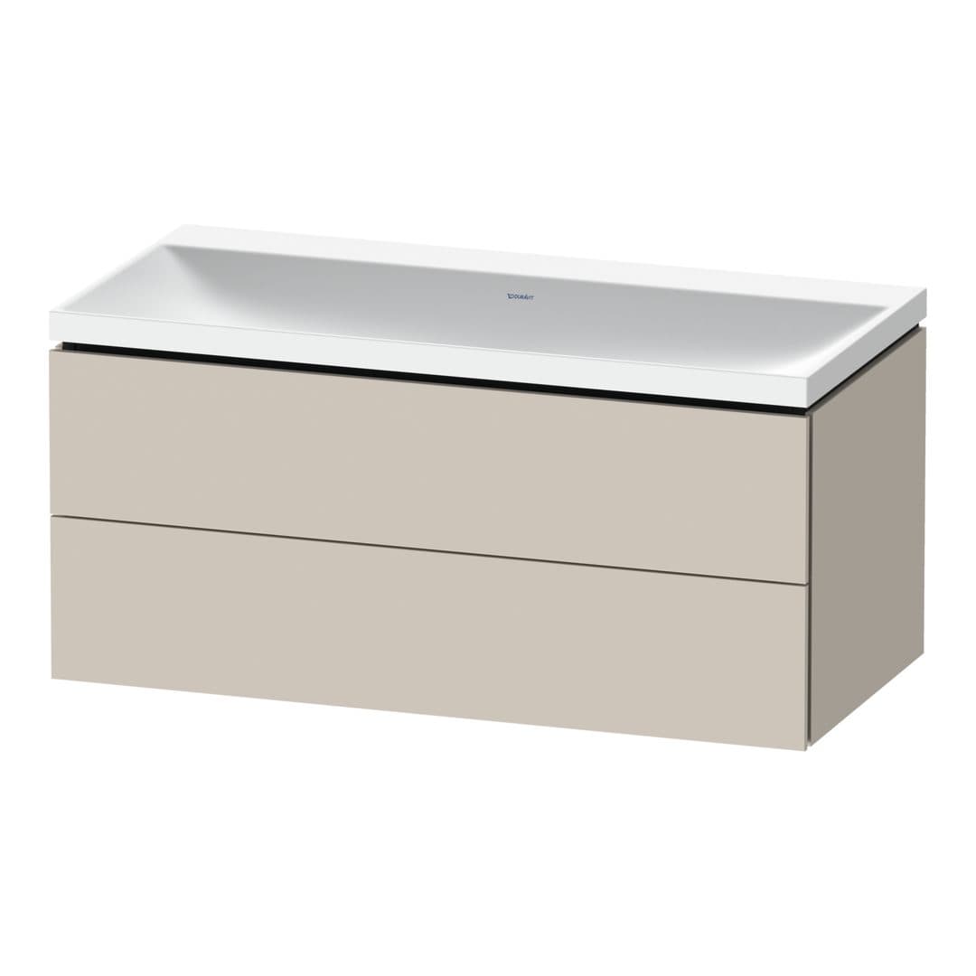 Duravit L-Cube – Έπιπλο Νιπτήρα – 1000 mm, με νιπτήρα, 2 συρτάρια, νιπτήρας κέντρο, 1000 x 480 x 480 mm, έκδοση N – Taupe Matt, Decor (LC6952N91910000)