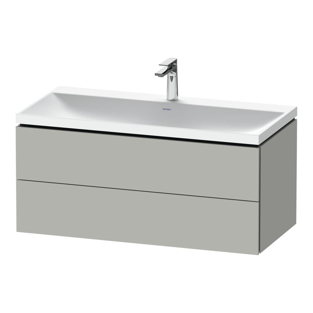 Duravit L-Cube – Έπιπλο Νιπτήρα – 1000 mm, με νιπτήρα, 2 συρτάρια, νιπτήρας κέντρο, 1000 x 480 x 480 mm, έκδοση O – Concrete grey Matt, Decor (LC6952O07070000)