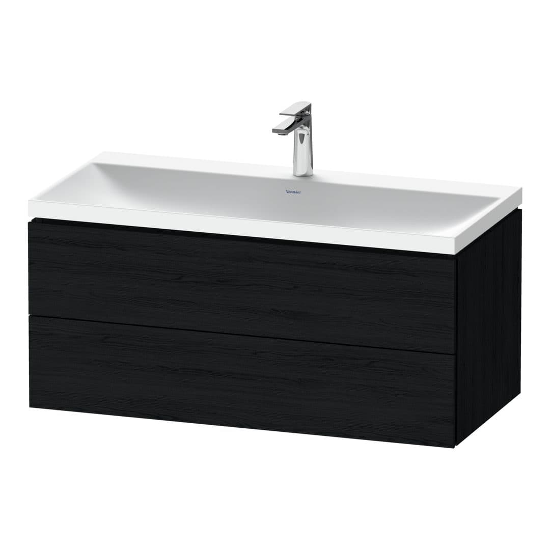 Duravit L-Cube – Έπιπλο Νιπτήρα – 1000 mm, με νιπτήρα, 2 συρτάρια, νιπτήρας κέντρο, 1000 x 480 x 480 mm, έκδοση O – Black oak Matt, Decor (LC6952O16160000)
