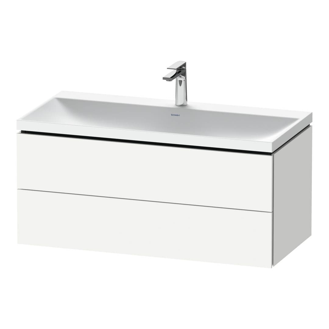 Duravit L-Cube – Έπιπλο Νιπτήρα – 1000 mm, με νιπτήρα, 2 συρτάρια, νιπτήρας κέντρο, 1000 x 480 x 480 mm, έκδοση O – White Matt, Decor (LC6952O18180000)
