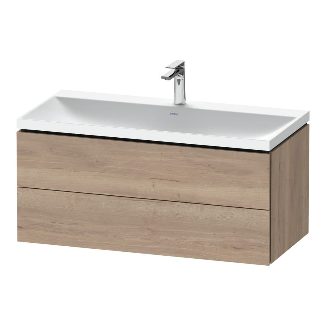 Duravit L-Cube – Έπιπλο Νιπτήρα – 1000 mm, με νιπτήρα, 2 συρτάρια, νιπτήρας κέντρο, 1000 x 480 x 480 mm, έκδοση O – Marbled Oak Matt, Decor (LC6952O55550000)
