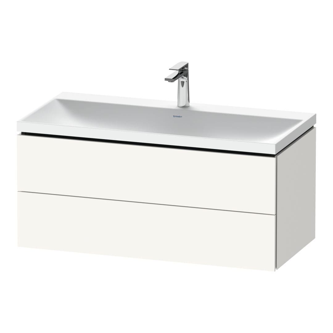 Duravit L-Cube – Έπιπλο Νιπτήρα – 1000 mm, με νιπτήρα, 2 συρτάρια, νιπτήρας κέντρο, 1000 x 480 x 480 mm, έκδοση O – White Super Matt, Decor (LC6952O84840000)