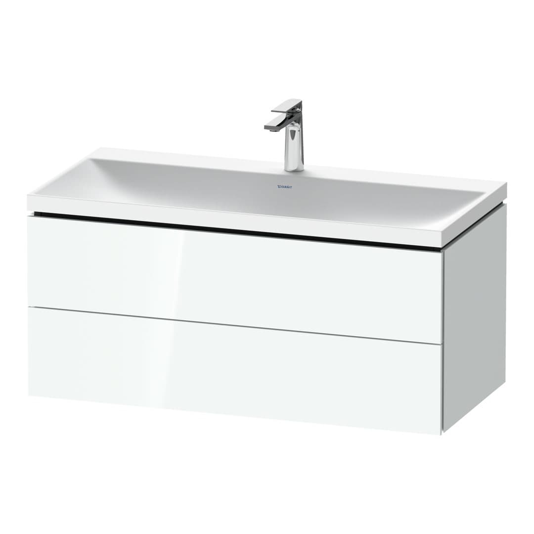 Duravit L-Cube – Έπιπλο Νιπτήρα – 1000 mm, με νιπτήρα, 2 συρτάρια, νιπτήρας κέντρο, 1000 x 480 x 480 mm, έκδοση O – White High Gloss, Lacquer (LC6952O85850000)