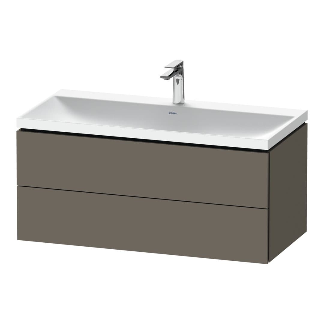 Duravit L-Cube – Έπιπλο Νιπτήρα – 1000 mm, με νιπτήρα, 2 συρτάρια, νιπτήρας κέντρο, 1000 x 480 x 480 mm, έκδοση O – Flannel Grey Satin Matt, Lacquer (LC6952O90900000)