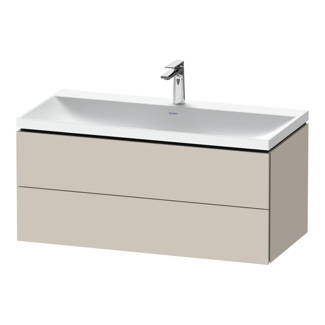 Duravit L-Cube – Έπιπλο Νιπτήρα – 1000 mm, με νιπτήρα, 2 συρτάρια, νιπτήρας κέντρο, 1000 x 480 x 480 mm, έκδοση O – Taupe Matt, Decor (LC6952O91910000)