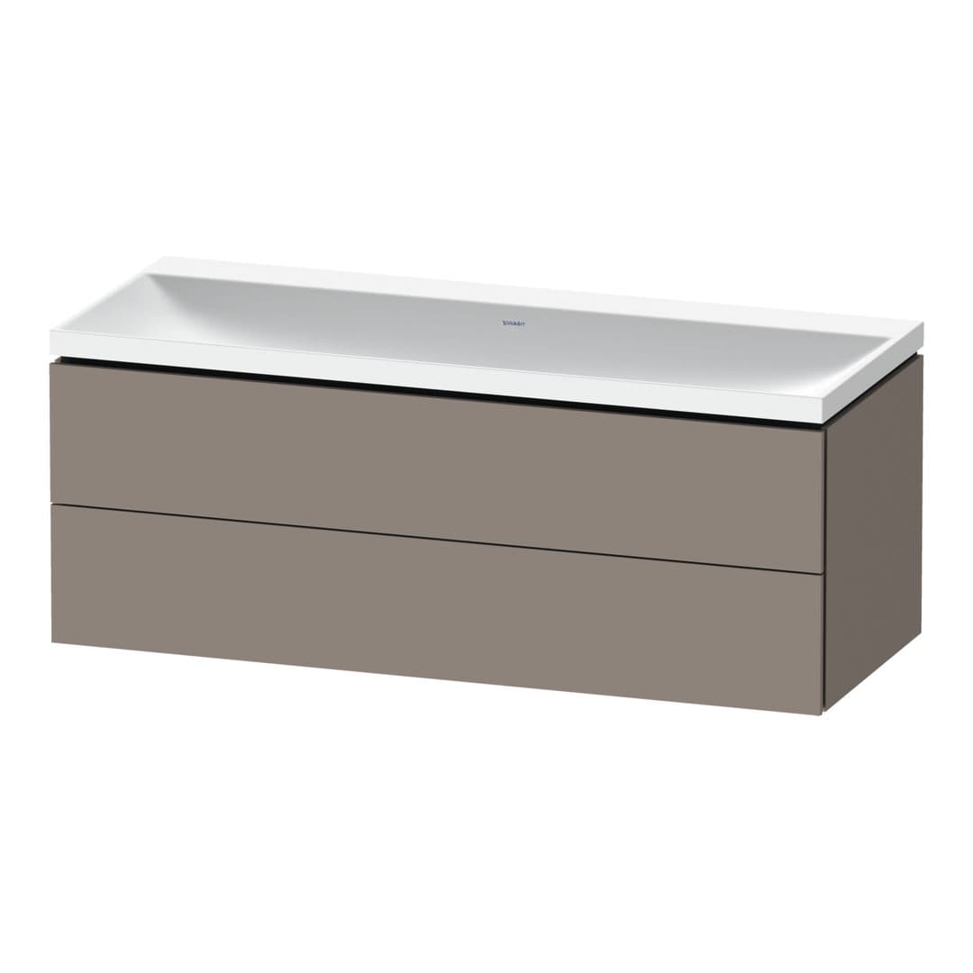 Duravit L-Cube – Έπιπλο Νιπτήρα – 1200 mm, με νιπτήρα, 2 συρτάρια, νιπτήρας κέντρο, 1200 x 480 x 480 mm, έκδοση N – Basalte Matt, Decor (LC6953N43430000)