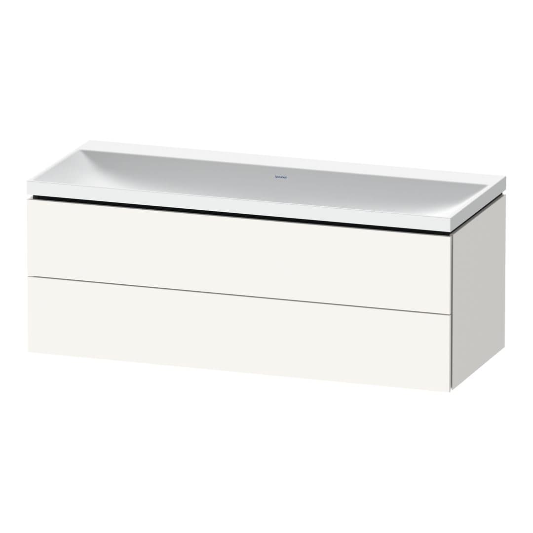 Duravit L-Cube – Έπιπλο Νιπτήρα – 1200 mm, με νιπτήρα, 2 συρτάρια, νιπτήρας κέντρο, 1200 x 480 x 480 mm, έκδοση N – White Super Matt, Decor (LC6953N84840000)