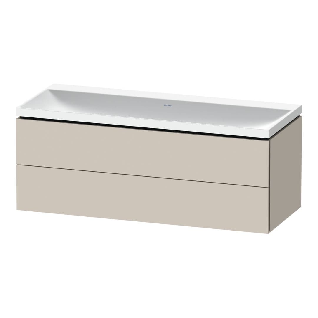 Duravit L-Cube – Έπιπλο Νιπτήρα – 1200 mm, με νιπτήρα, 2 συρτάρια, νιπτήρας κέντρο, 1200 x 480 x 480 mm, έκδοση N – Taupe Matt, Decor (LC6953N91910000)