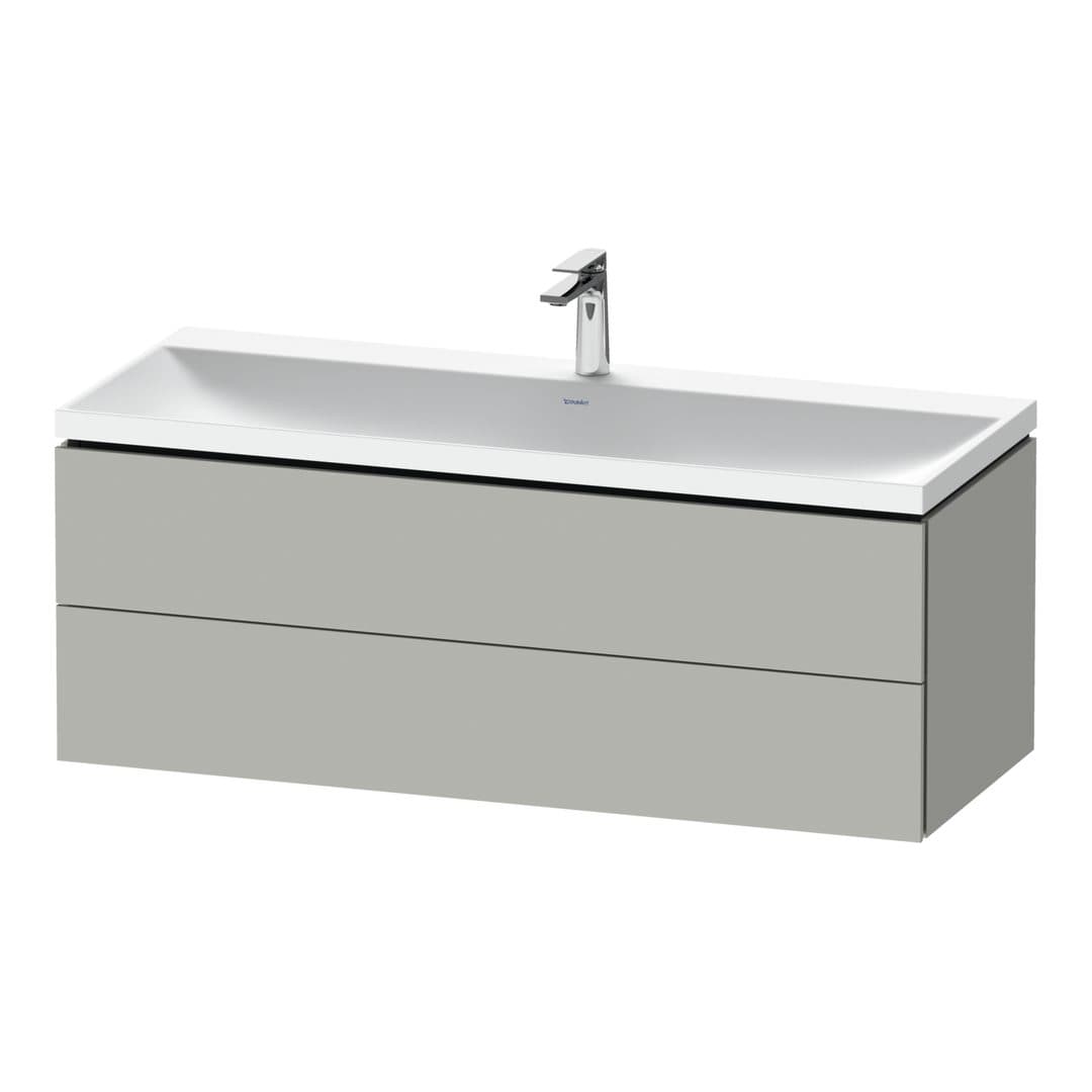 Duravit L-Cube – Έπιπλο Νιπτήρα – 1200 mm, με νιπτήρα, 2 συρτάρια, νιπτήρας κέντρο, 1200 x 480 x 480 mm, έκδοση O – Concrete grey Matt, Decor (LC6953O07070000)