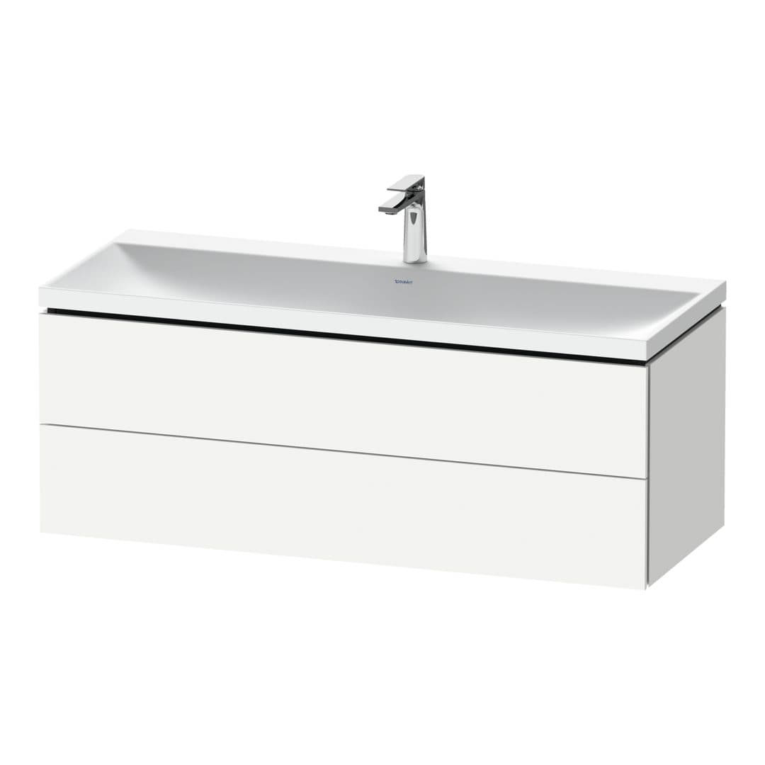 Duravit L-Cube – Έπιπλο Νιπτήρα – 1200 mm, με νιπτήρα, 2 συρτάρια, νιπτήρας κέντρο, 1200 x 480 x 480 mm, έκδοση O – White Matt, Decor (LC6953O18180000)