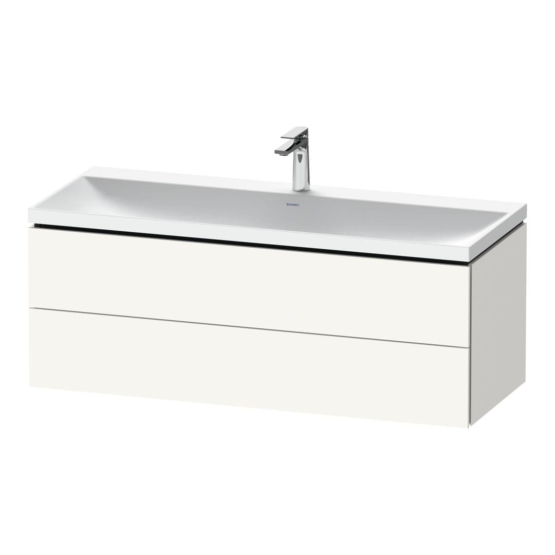 Duravit L-Cube – Έπιπλο Νιπτήρα – 1200 mm, με νιπτήρα, 2 συρτάρια, νιπτήρας κέντρο, 1200 x 480 x 480 mm, έκδοση O, μοντέλο LC6953 – White Super Matt, Decor (LC6953O84840000)