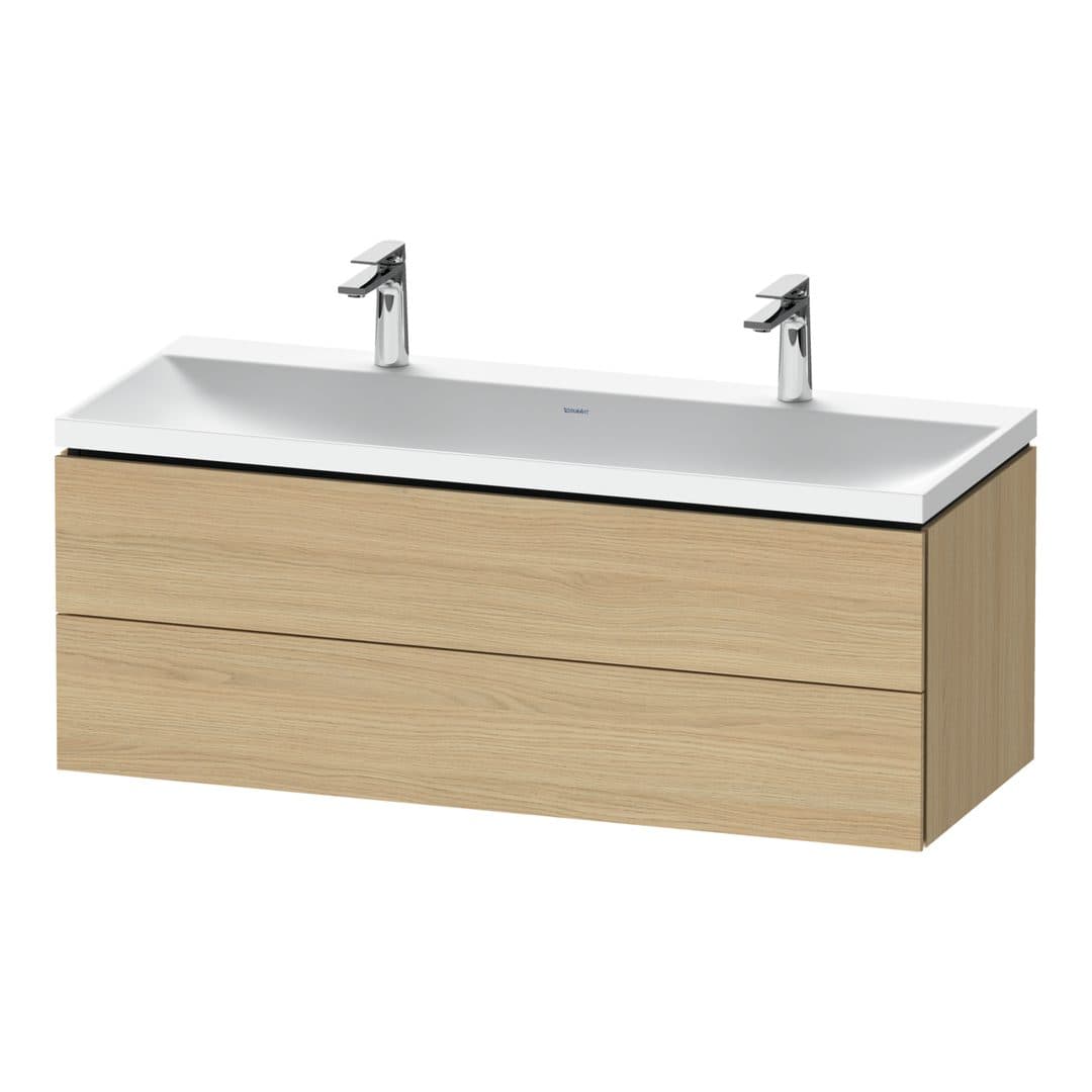 Duravit L-Cube – Έπιπλο Νιπτήρα – 1200 mm, με νιπτήρα, 2 συρτάρια, νιπτήρας κέντρο, 1200 x 480 x 480 mm, έκδοση O, έκδοση Premium – Natural oak, Decor (LC6954O30300000)