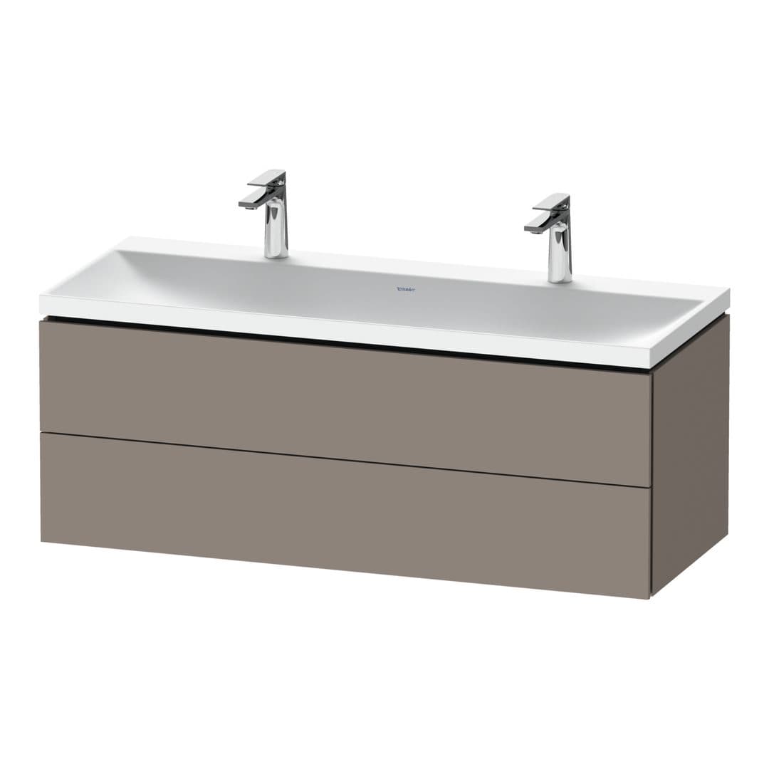 Duravit L-Cube – Έπιπλο Νιπτήρα – 1200 mm, με νιπτήρα, 2 συρτάρια, νιπτήρας κέντρο, 1200 x 480 x 480 mm, έκδοση O, μοντέλο LC6954 – Basalte Matt, Decor (LC6954O43430000)