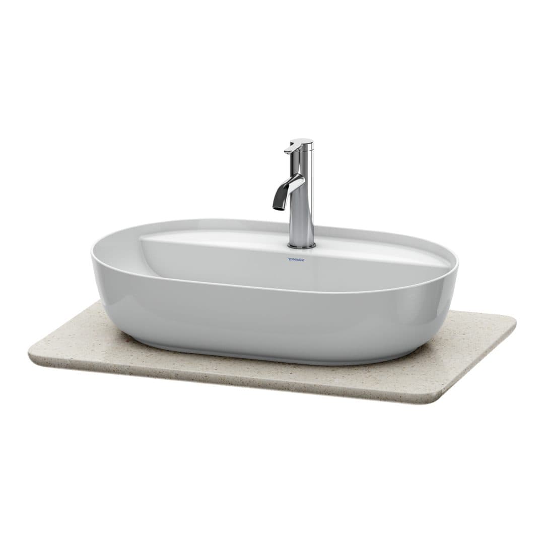 Duravit Luv – Πάγκος Νιπτήρα – 688 mm, νιπτήρας κέντρο – Sand Polished, Quartz stone (LU946502525)