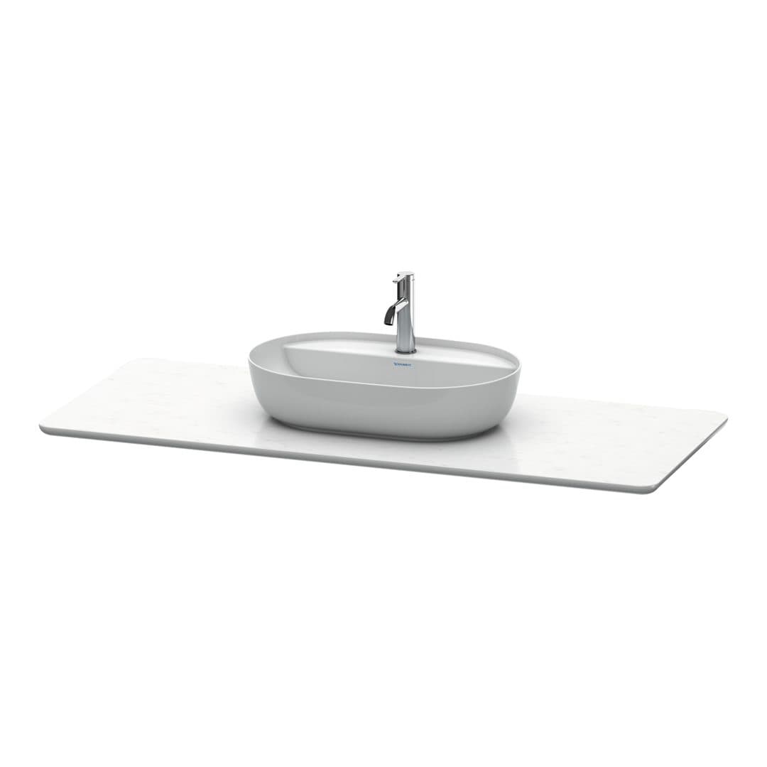 Duravit Luv – Πάγκος Νιπτήρα – 1388 mm, νιπτήρας κέντρο – White Polished, Quartz stone (LU946601717)