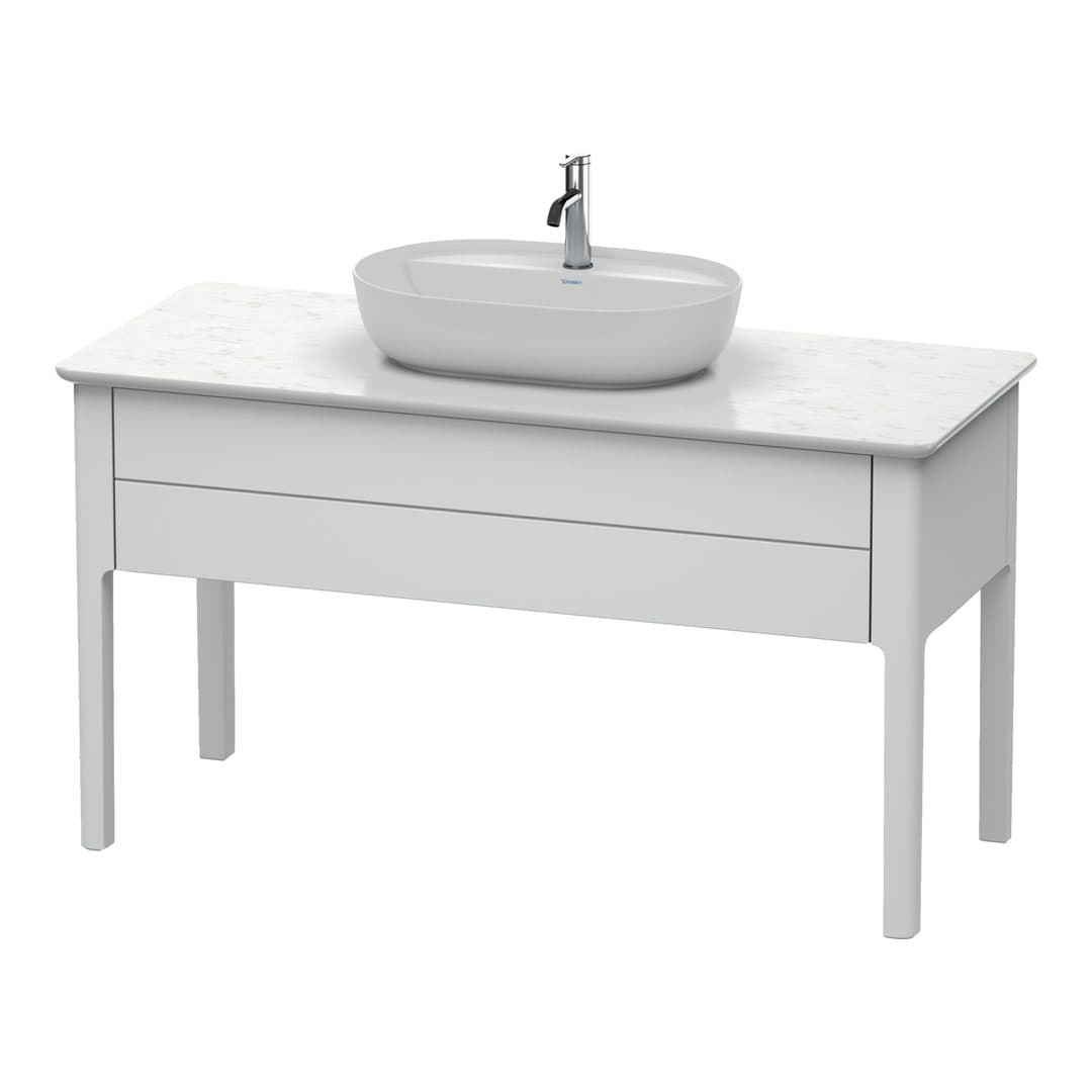 Duravit Luv – Έπιπλο Νιπτήρα – 1338 mm, για κονσόλα, 1 συρτάρι, νιπτήρας κέντρο – White Satin Matt, Lacquer (LU956103636)