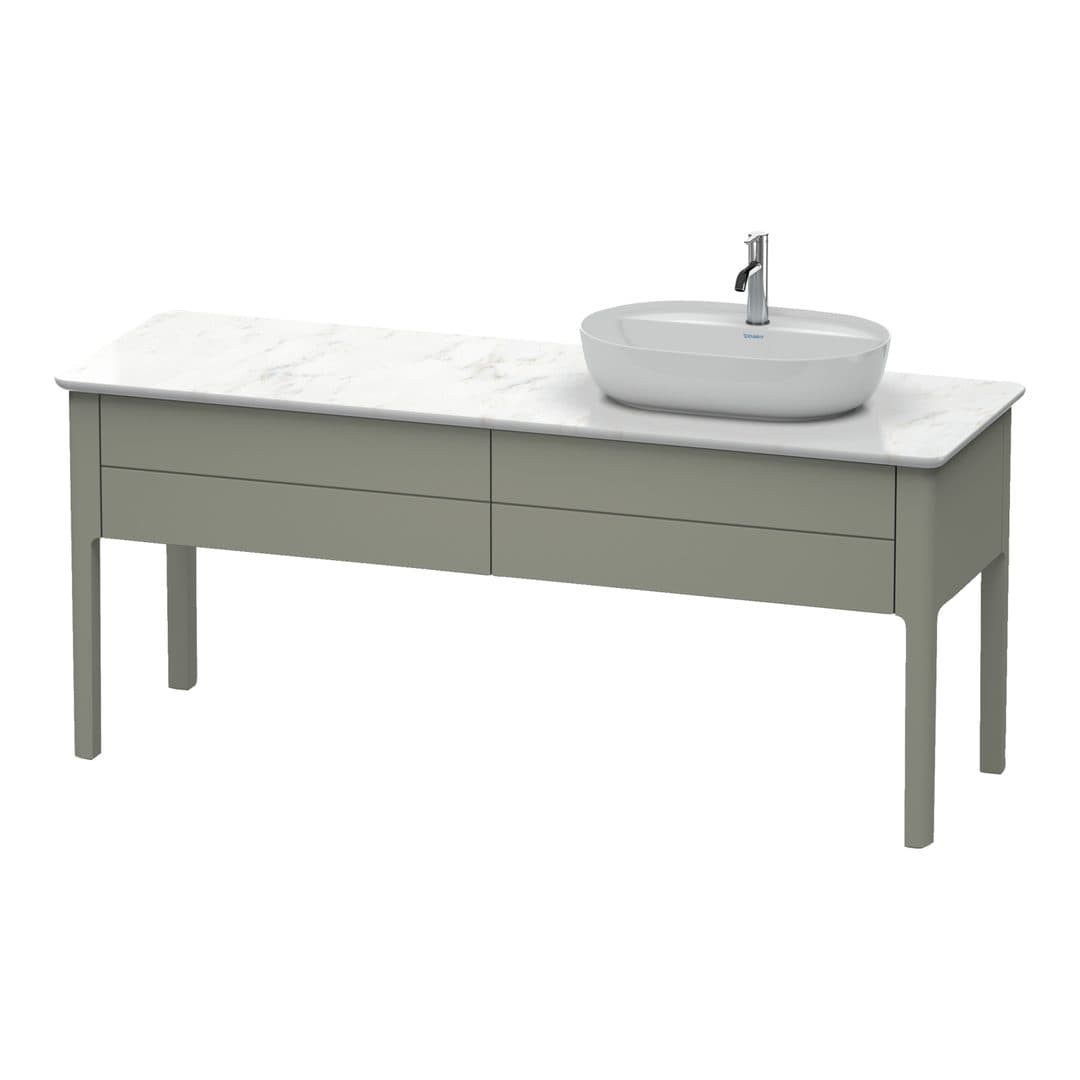Duravit Luv – Έπιπλο Νιπτήρα – 1733 mm, για κονσόλα, 2 συρτάρια, νιπτήρας δεξιά – Stone grey Satin Matt, Lacquer (LU9563R9292)