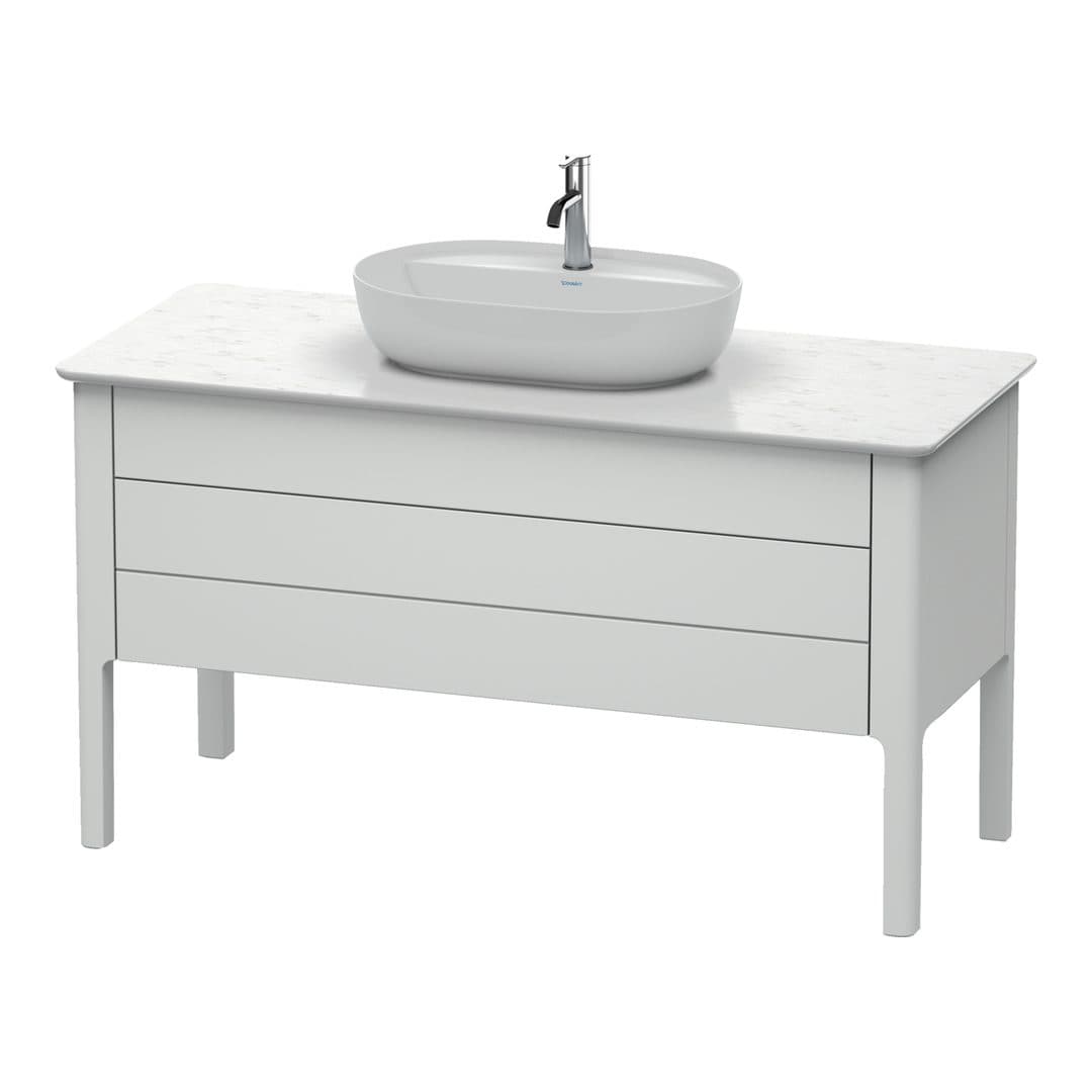Duravit Luv – Έπιπλο Νιπτήρα – 1338 mm, για κονσόλα, 2 συρτάρια, νιπτήρας κέντρο – White Satin Matt, Lacquer (LU956603636)