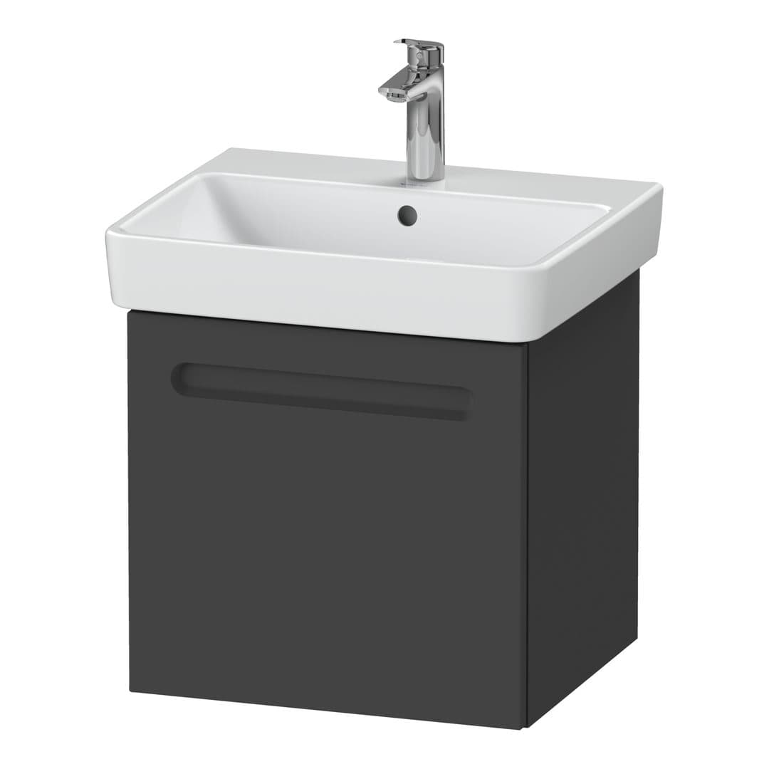 Duravit No.1 – Έπιπλο Νιπτήρα – 490 mm, 1 συρτάρι, νιπτήρας κέντρο, χωρίς εγκοπή σιφωνιού – Graphite Matt, Decor (N14280049490000)