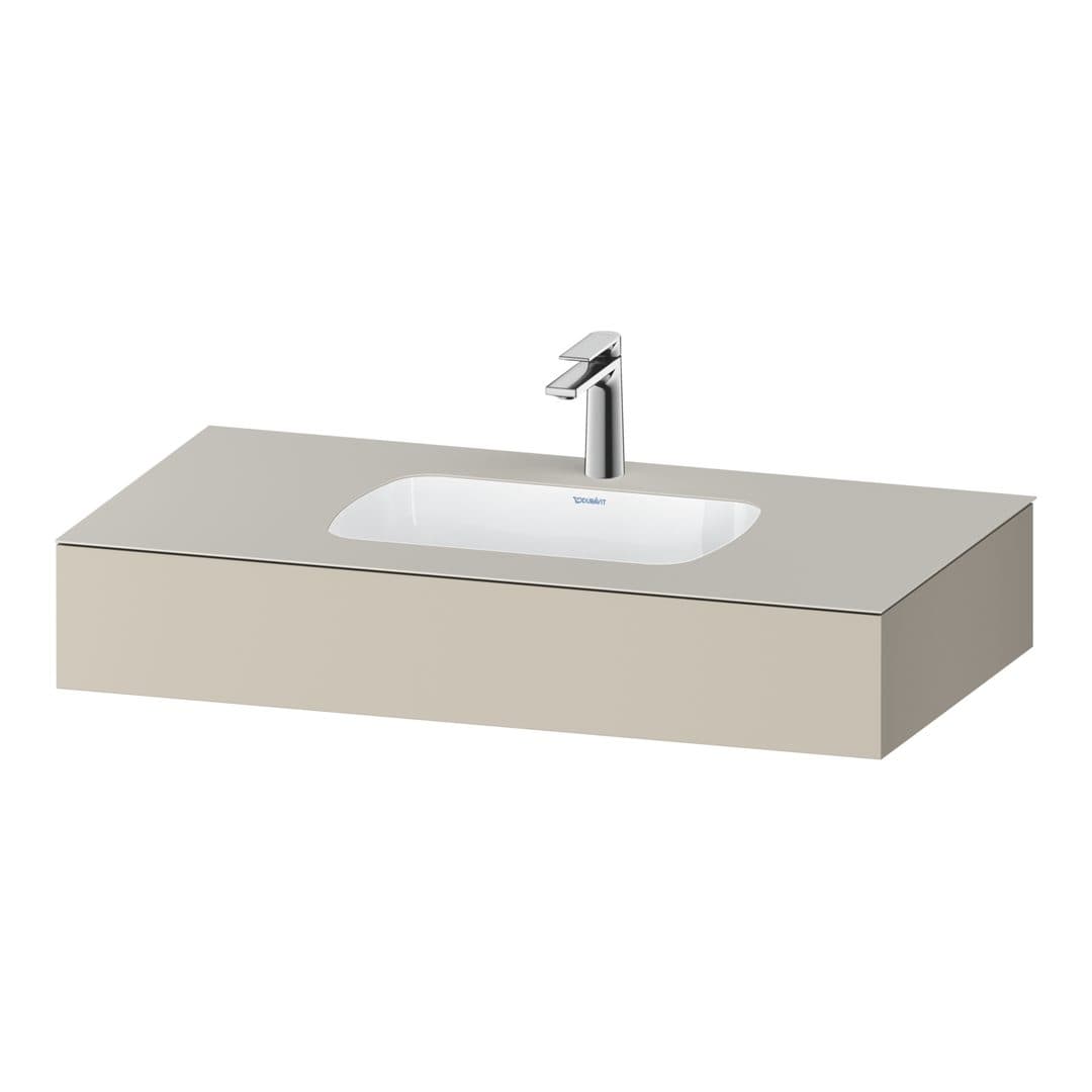Duravit Collection One – Πάγκος Νιπτήρα – 1000 mm, με νιπτήρα, νιπτήρας κέντρο – Taupe Super Matt, Decor (QA4691083830000)