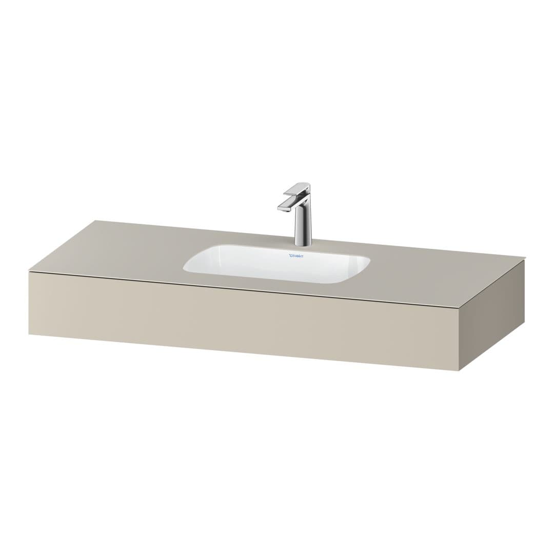 Duravit Collection One – Πάγκος Νιπτήρα – 1200 mm, με νιπτήρα, νιπτήρας κέντρο – Taupe Super Matt, Decor (QA4692083830000)
