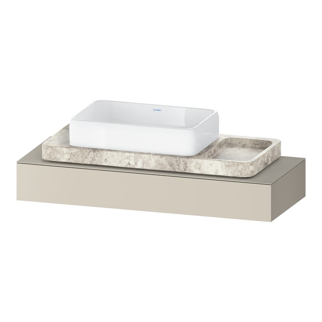 Duravit Collection One – Πάγκος Νιπτήρα – 1200 mm, νιπτήρας κέντρο, 1200 x 480 x 170 mm – Taupe Super Matt, Decor (QA4699083830000)
