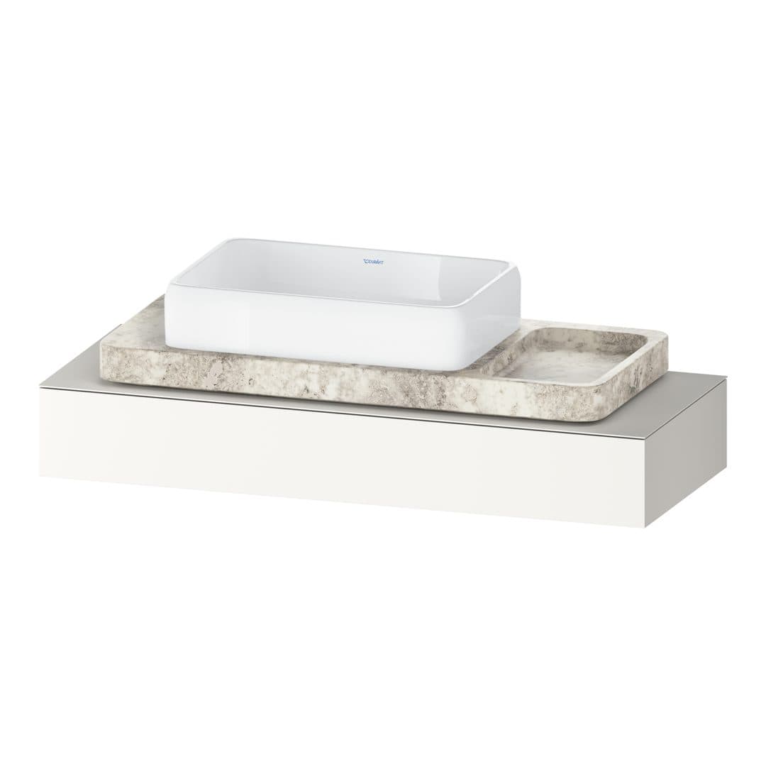 Duravit Collection One – Πάγκος Νιπτήρα – 1200 mm, νιπτήρας κέντρο, 1200 x 480 x 170 mm – White Super Matt, Decor (QA4699084840000)