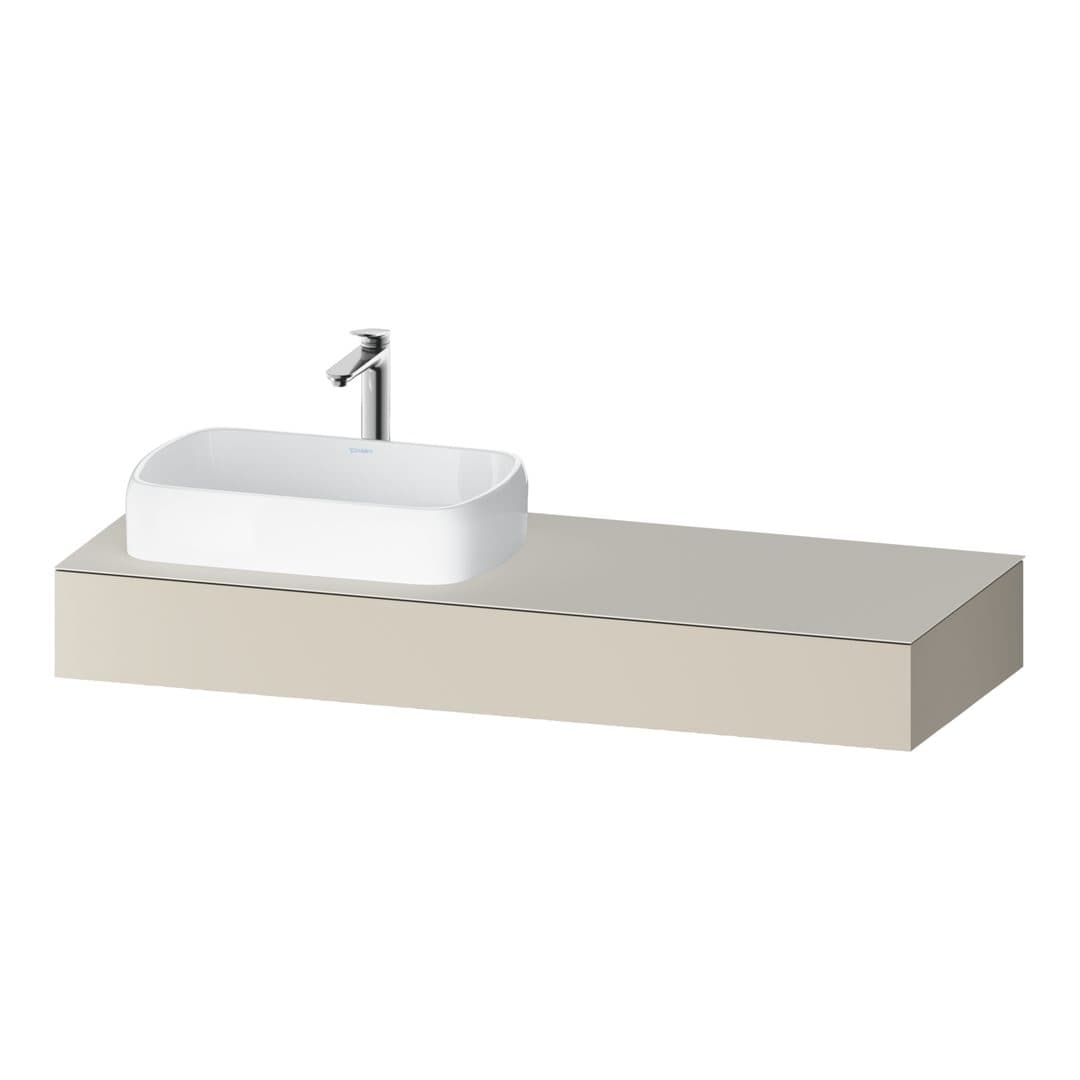 Duravit Collection One – Πάγκος Νιπτήρα – 1400 mm, νιπτήρας αριστερά – Taupe Super Matt, Decor (QA4803083830000)