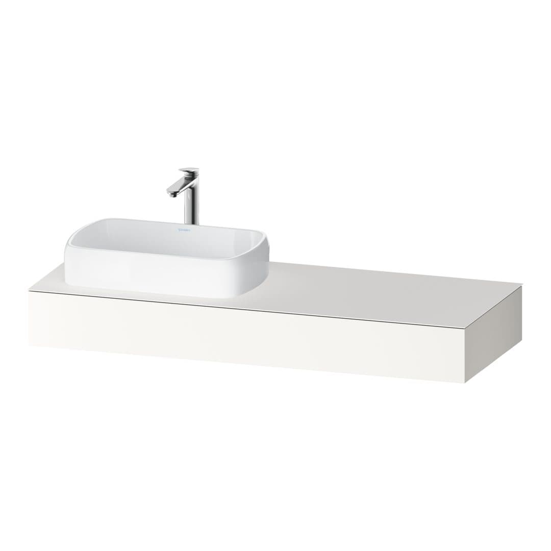 Duravit Collection One – Πάγκος Νιπτήρα – 1400 mm, νιπτήρας αριστερά – White Super Matt, Decor (QA4803084840000)