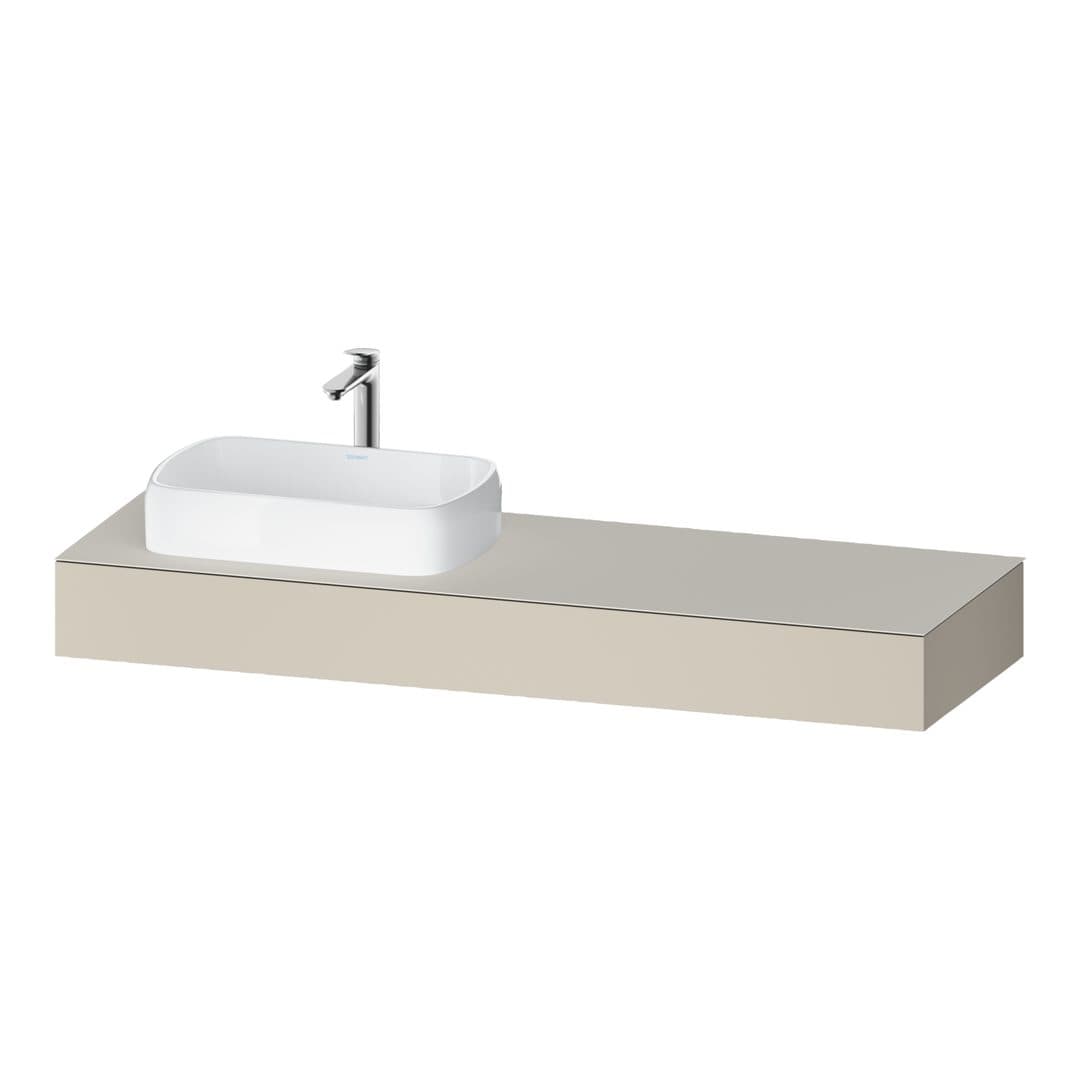 Duravit Collection One – Πάγκος Νιπτήρα – 1600 mm, νιπτήρας αριστερά – Taupe Super Matt, Decor (QA4806083830000)