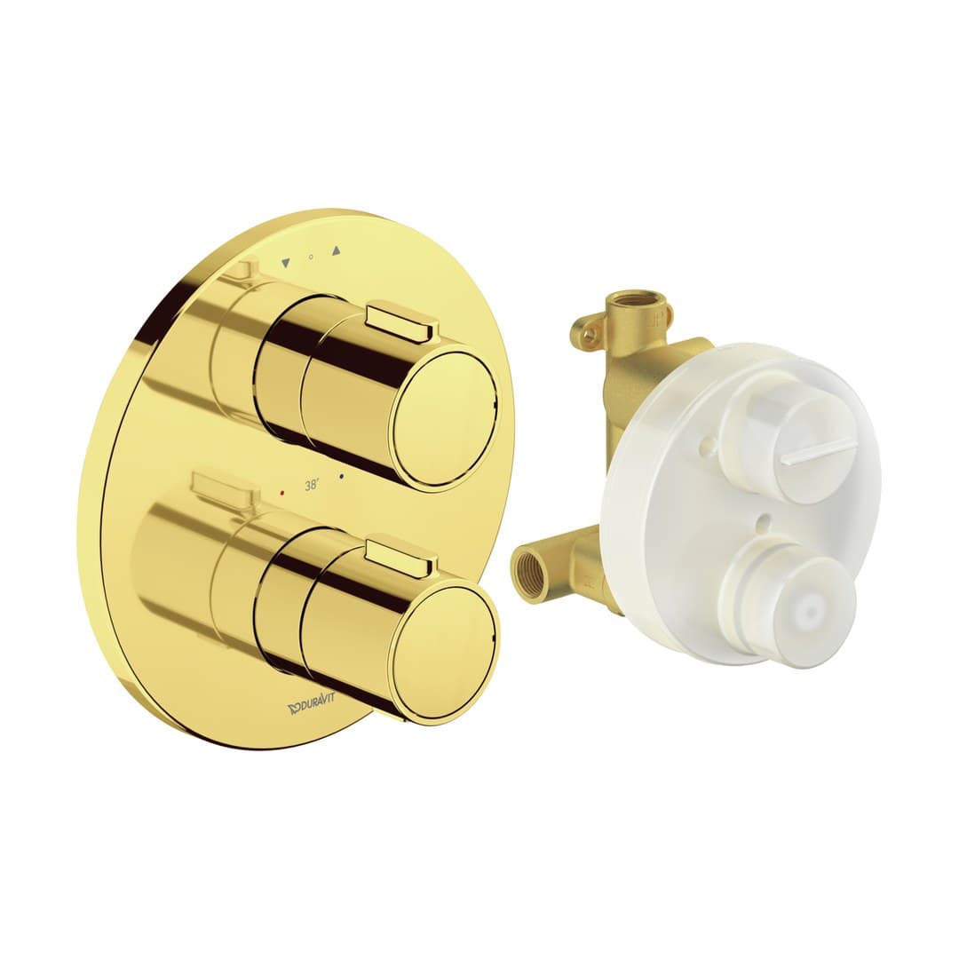Duravit Thermostatic fittings – Θερμοστατικός Μίκτης Ντους – 2 έξοδοι, σετ – Gold Polished (TH4200008034)