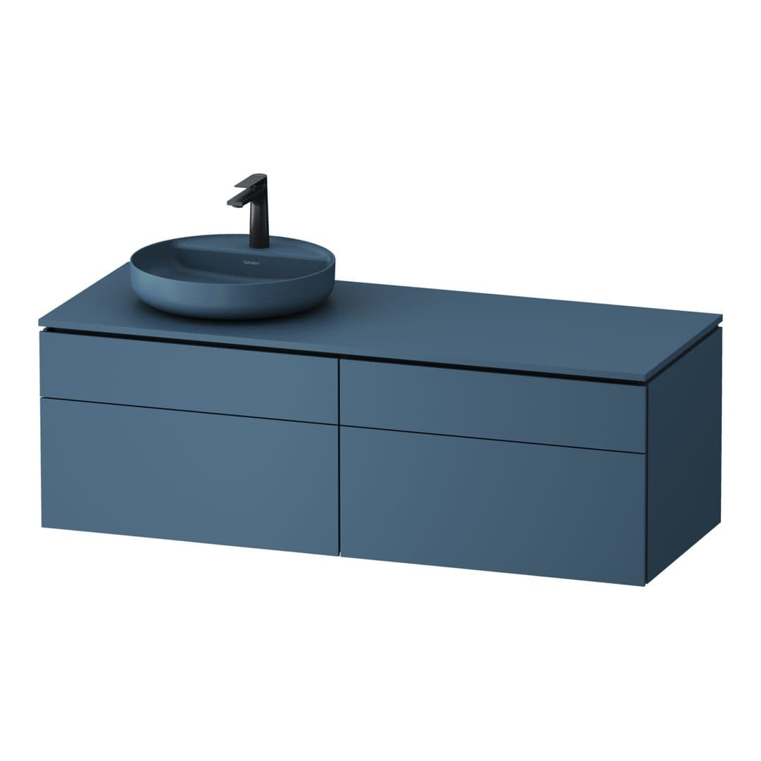 Duravit Vitrium – Έπιπλο Νιπτήρα – 1420 mm, για κονσόλα, 4 συρτάρια, νιπτήρας αριστερά – Parlour blue Matt, Lacquer (VT4870LHBHB0000)