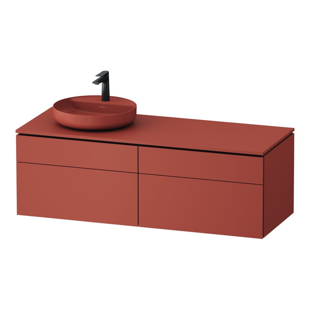 Duravit Vitrium – Έπιπλο Νιπτήρα – 1420 mm, για κονσόλα, 4 συρτάρια, νιπτήρας αριστερά – Cinnamon Matt, Lacquer (VT4870LHCHC0000)