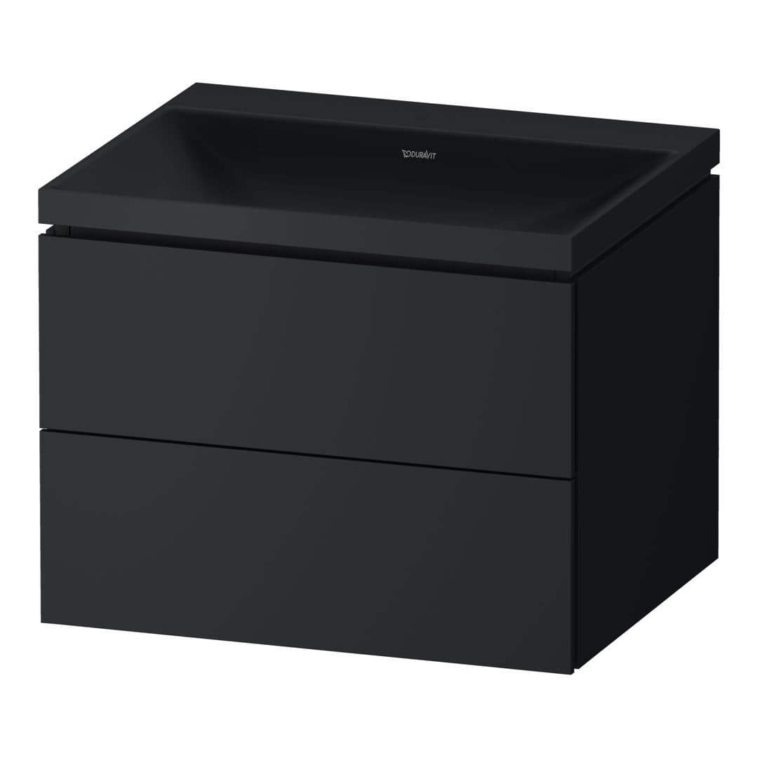 Duravit Vitrium – Έπιπλο Νιπτήρα – 600 mm, με νιπτήρα, 2 συρτάρια, νιπτήρας κέντρο, έκδοση N – Dark grey Matt, Lacquer (VT6950NHEHE0000)