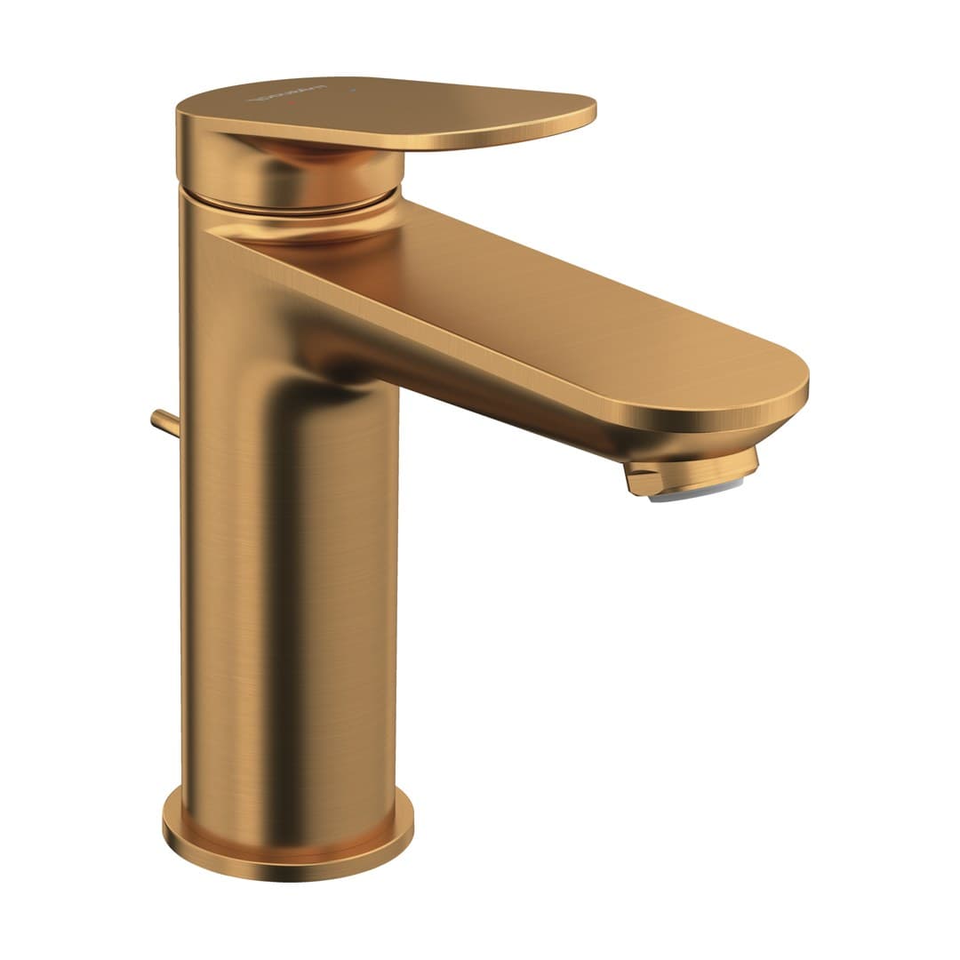 Duravit Wave – Μπαταρία Νιπτήρα – M, με βαλβίδα, σύνδεση σπιράλ 1/2" – Bronze Brushed (WA1020001A04)