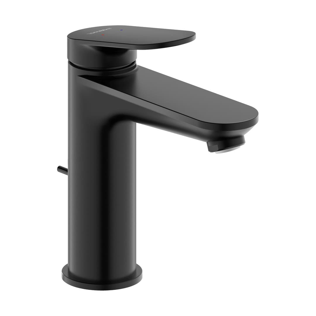 Duravit Wave – Μπαταρία Νιπτήρα – M, με βαλβίδα, σύνδεση σπιράλ 1/2" – Black Matt (WA1020001A46)