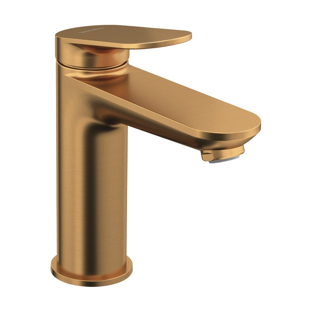 Duravit Wave – Μπαταρία Νιπτήρα – M, χωρίς βαλβίδα, σύνδεση σπιράλ 1/2" – Bronze Brushed (WA1020002A04)