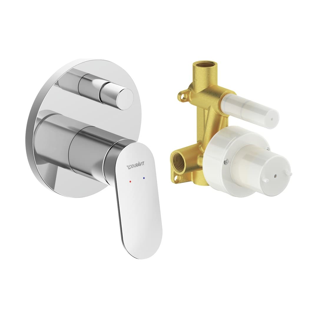 Duravit Wave – Μίκτης Εντοιχισμού – σετ, 2 έξοδοι – Chrome High Gloss (WA4210008010)