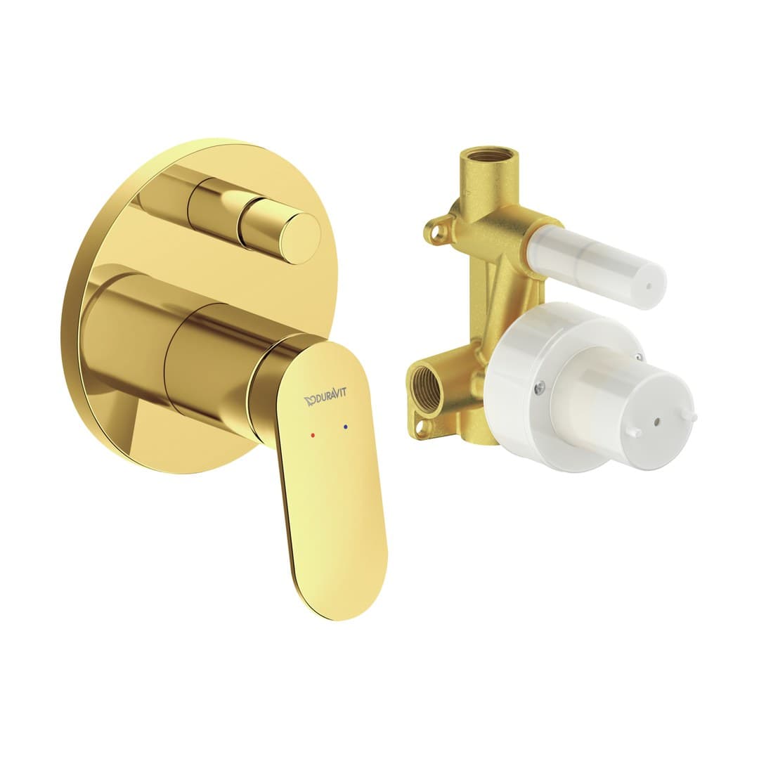 Duravit Wave – Μίκτης Εντοιχισμού – σετ, 2 έξοδοι – Gold Polished (WA4210008034)