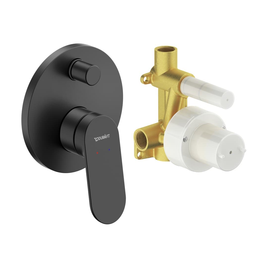 Duravit Wave – Μίκτης Εντοιχισμού – σετ, 2 έξοδοι – Black Matt (WA4210008046)