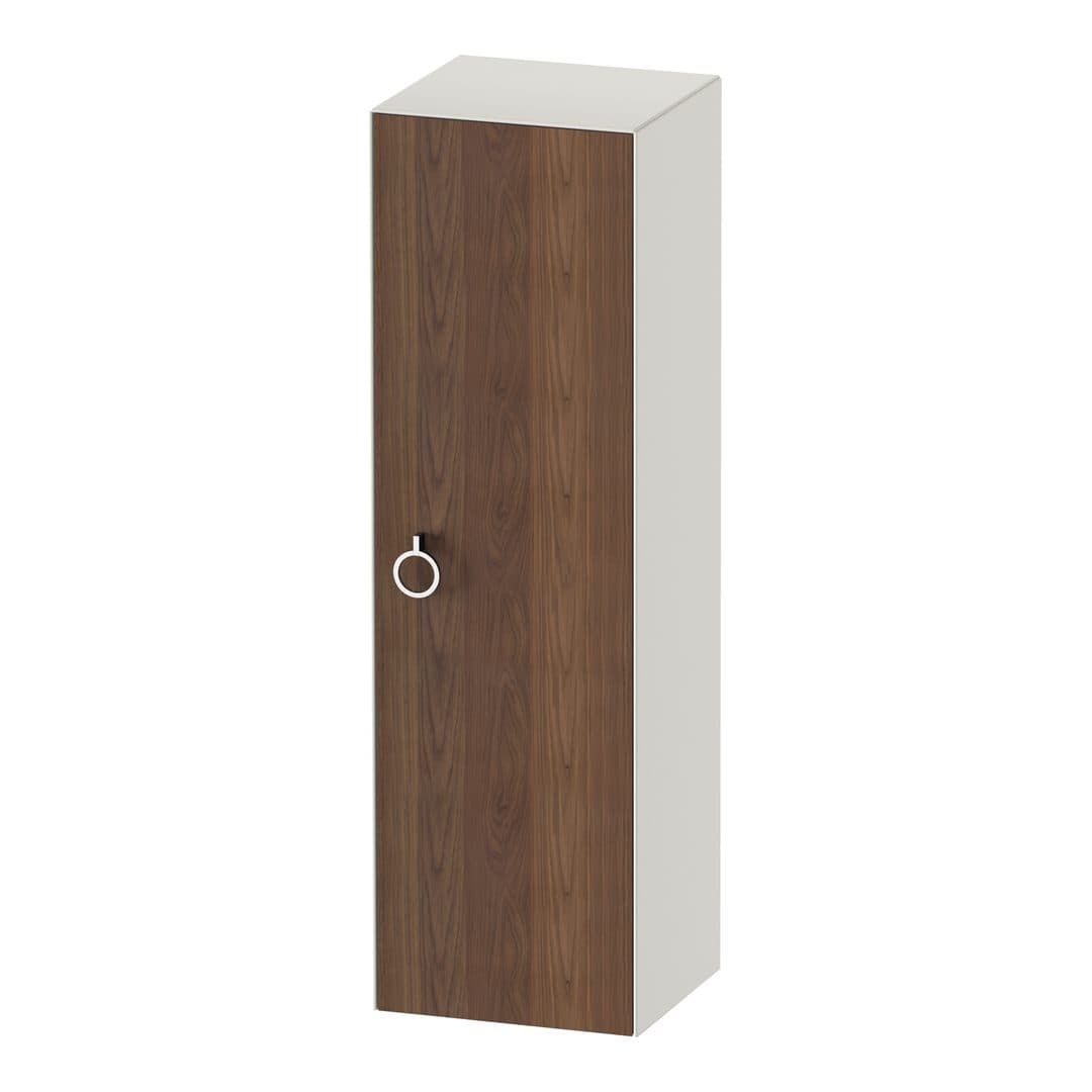 Duravit White Tulip – Κολόνα Μπάνιου – 400 mm, μεσαία, 1 πόρτα, δεξιά, σώμα Nordic white Satin Matt, 400 x 360 x 1320 mm, Total number of shelves: 3 – American walnut Matt, Solid wood (WT1333R7739)