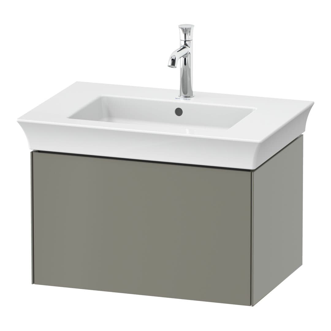 Duravit White Tulip – Έπιπλο Νιπτήρα – 684 mm, 1 συρτάρι, νιπτήρας κέντρο – Stone grey Satin Matt, Lacquer (WT424109292)