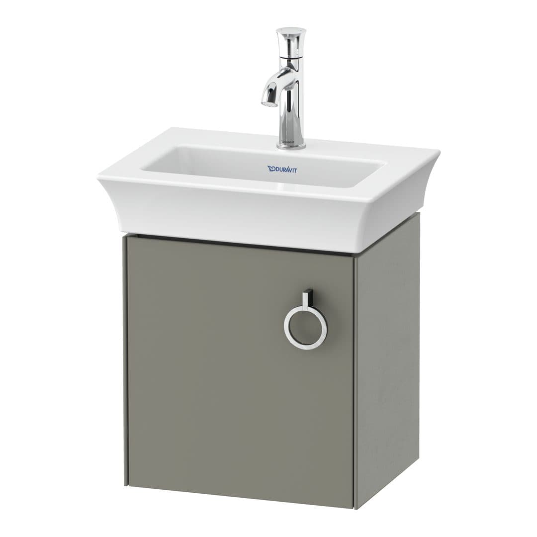 Duravit White Tulip – Έπιπλο Νιπτήρα – 384 mm, 1 πόρτα, αριστερή – Stone grey Satin Matt, Lacquer (WT4250L9292)