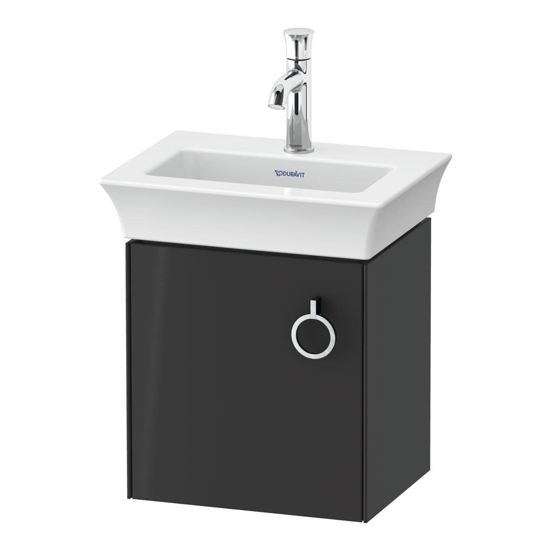 Duravit White Tulip – Έπιπλο Νιπτήρα – 384 mm, 1 πόρτα, αριστερή – Graphite High Gloss, Lacquer (WT4250LH1H1)