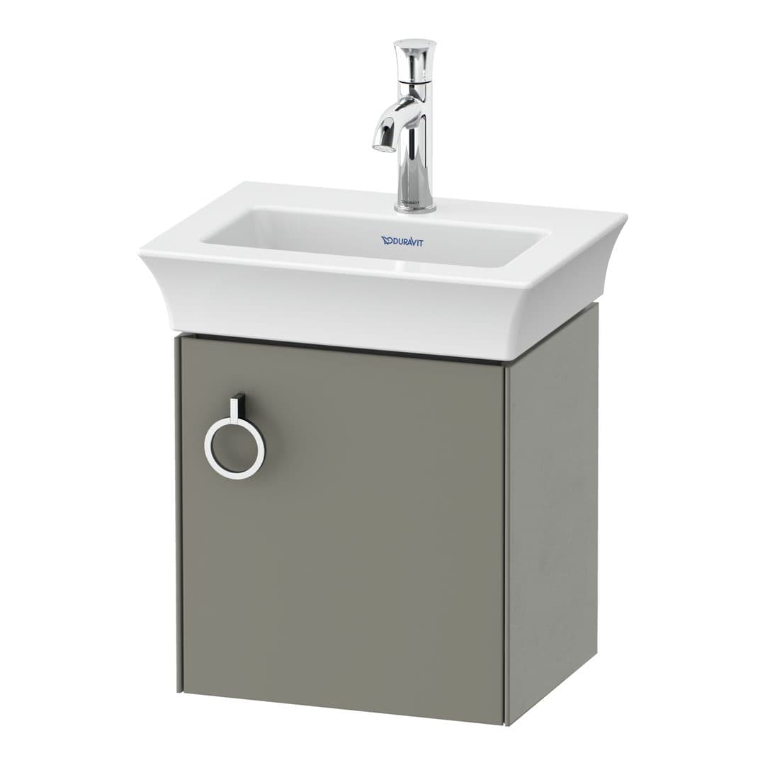 Duravit White Tulip – Έπιπλο Νιπτήρα – 384 mm, 1 πόρτα, δεξιά – Stone grey Satin Matt, Lacquer (WT4250R9292)