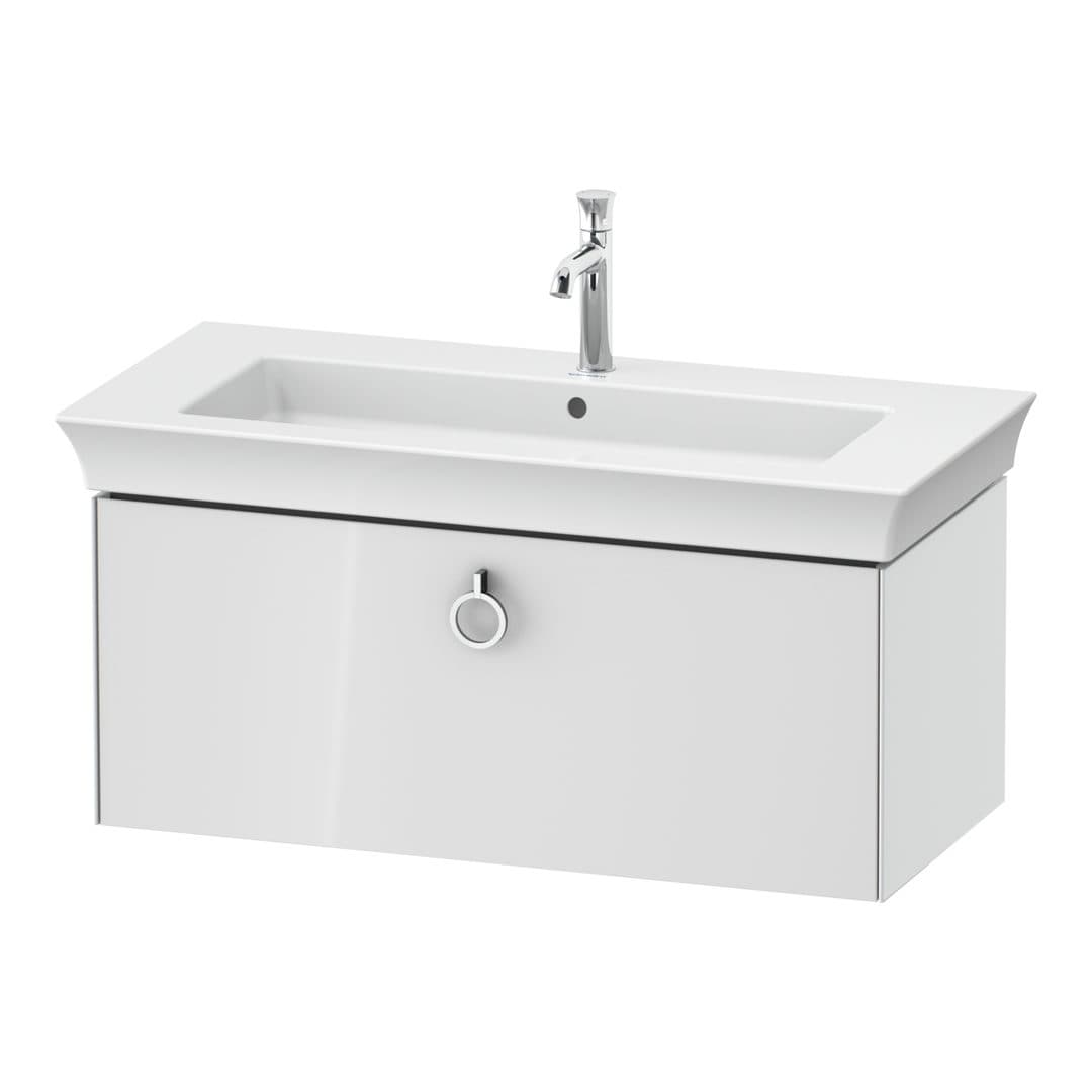 Duravit White Tulip – Έπιπλο Νιπτήρα – 984 mm, 1 συρτάρι, νιπτήρας κέντρο, Chrome High Gloss – White High Gloss, Lacquer (WT425208585)