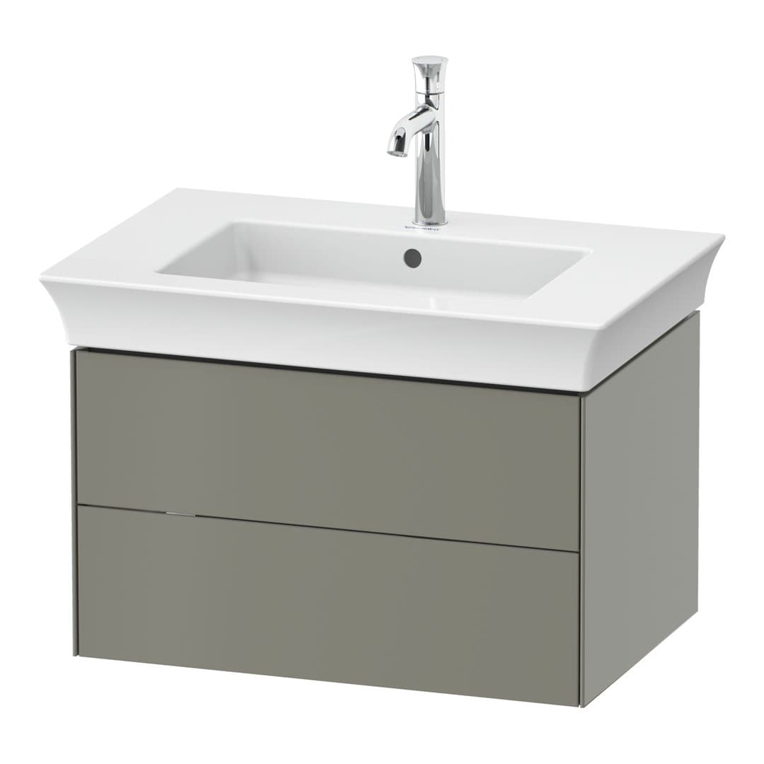 Duravit White Tulip – Έπιπλο Νιπτήρα – 684 mm, 2 συρτάρια, νιπτήρας κέντρο – Stone grey Satin Matt, Lacquer (WT434109292)